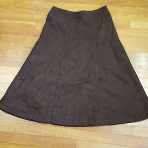 Liz Claiborne Brown Suede Long Skirt